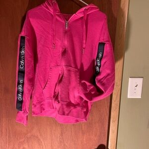 Calvin Klein pink Hoodie with Logo Sleeves